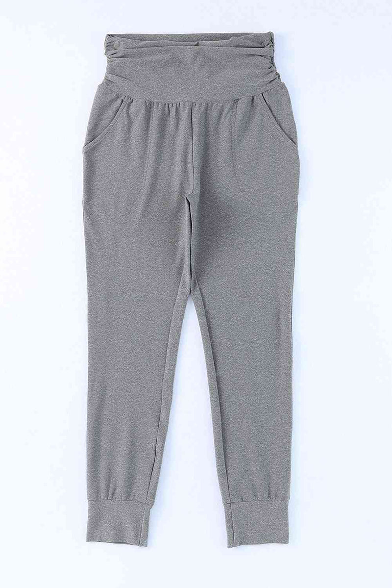 High-Rise Wide Waistband Joggers