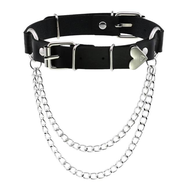 Darkest Hour Apparel Chained Heart Choker Collar - Darkest Hour Apparel