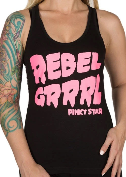 PINKY STAR REBEL GRRRL TANK - Darkest Hour Apparel