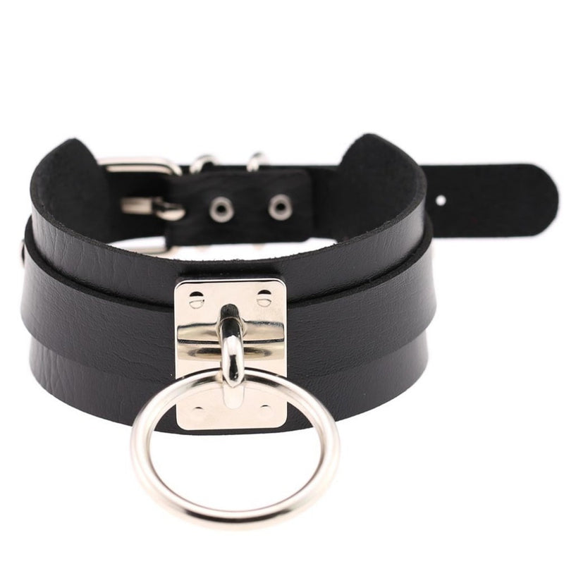 Darkest Hour Apparel Black Faux Leather O-Ring Bracelet - Darkest Hour Apparel